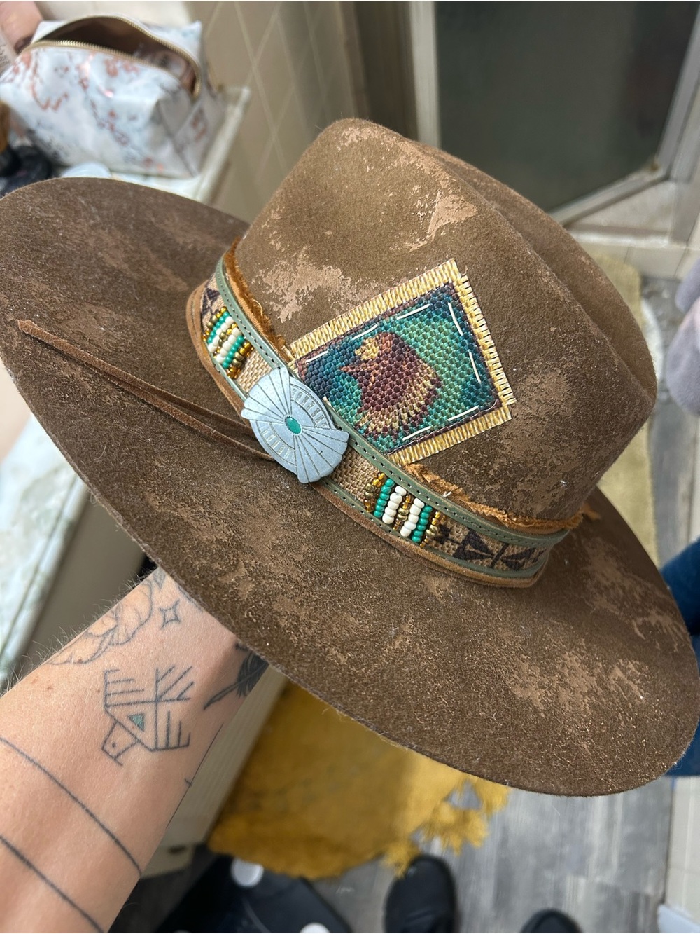 Stampede hat size s/m brown